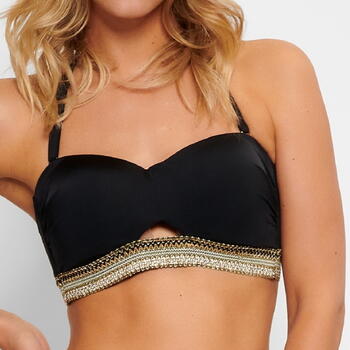 LINGADORE BEACH JAIMI Black Bandeau Bikini top