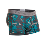 Mundo Unico Escaque türkis/print sport trunk