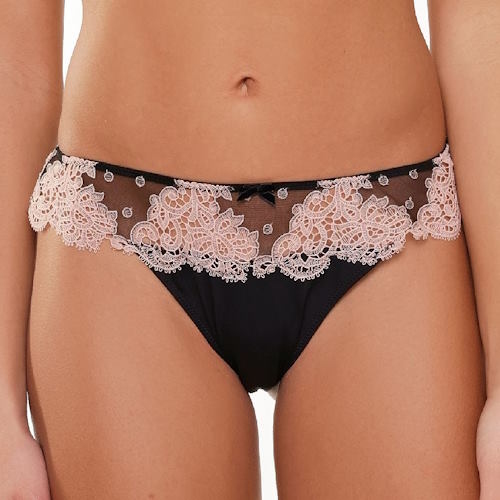 LingaDore black and cream schwarz string